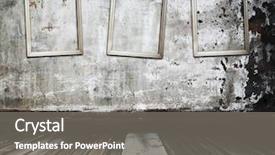  Presentation with picture frame - Presentation theme having grunge room with picture frame background and a gray colored foreground