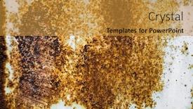 Presentation with metal corrosion - Presentation theme having grunge-rusted-metal-texture-rusty background and a gold colored foreground