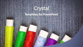  Presentation with colorful fabric - Presentation design consisting of grunge set of colorful thread background and a gray colored foreground