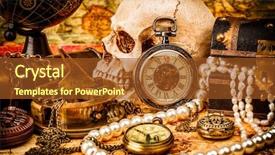  Presentation with ancient map - Cool new PPT theme with grunge still life vintage items backdrop and a tawny brown colored foreground