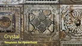  Presentation with stone - PPT theme having grunge-stone-wall-decorative-monochromatic background and a tawny brown colored foreground