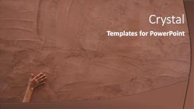  Presentation with wall paint - PPT theme featuring grunge-texture-background-abstract-wall background and a violet colored foreground