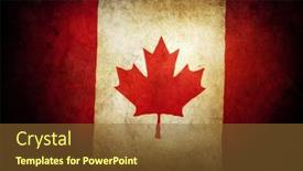  Presentation with canadian flag - Slide set featuring grunge-textured-effect-canadian-flag background and a tawny brown colored foreground