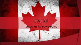  Presentation with canada flag - Beautiful PPT theme featuring grunge texured effect canadian flag backdrop and a red colored foreground