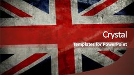  Presentation with union jack flag - Slides featuring grunge union jack flag background and a crimson colored foreground