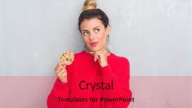  Presentation with chocolate chip - Audience pleasing slide deck consisting of grunge wall eating chocolate chip backdrop and a  colored foreground