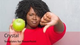  Presentation with african american and baby - Beautiful presentation theme featuring grunge wall eating green apple backdrop and a red colored foreground