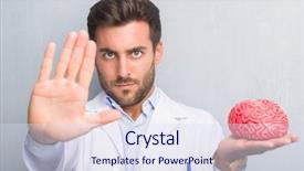  Presentation with psychology holding a brain - Theme enhanced with grunge wall holding a brain background and a sky blue colored foreground