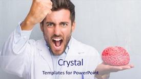  Presentation with anger - Beautiful PPT theme featuring grunge wall holding a brain backdrop and a  colored foreground