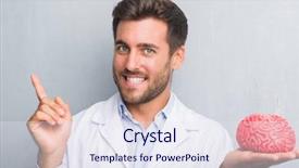  Presentation with psychology holding a brain - Colorful slides enhanced with grunge wall holding a brain backdrop and a sky blue colored foreground