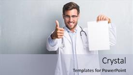  Presentation with special education young adult man - Amazing PPT theme having grunge wall holding blank sheet backdrop and a light blue colored foreground