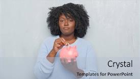  Presentation with ophthalmology african american models - Presentation theme enhanced with grunge wall holding piggy bank background and a light blue colored foreground