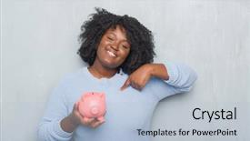  Presentation with american graduation african education - Presentation design enhanced with grunge wall holding piggy bank background and a light blue colored foreground
