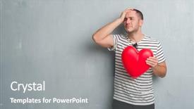  Presentation with red grey - Cool new slides with grunge wall holding red heart backdrop and a gray colored foreground