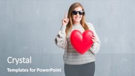  Presentation with red grey - Cool new presentation theme with grunge wall holding red heart backdrop and a  colored foreground