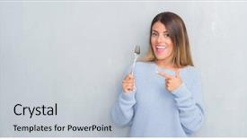  Presentation with young grey maine coon cat - Slides consisting of grunge wall holding silver fork background and a lemonade colored foreground