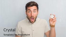  Presentation with young grey maine coon cat - Presentation theme enhanced with grunge wall holding stopwatch scare background and a soft green colored foreground