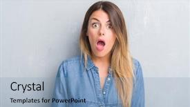  Presentation with woman praying over bible - Presentation enhanced with grunge wall wearing denim outfit background and a light blue colored foreground