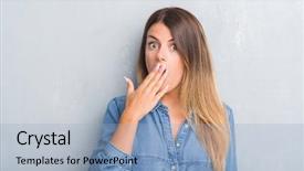  Presentation with grey - Presentation theme featuring grunge wall wearing denim outfit background and a  colored foreground