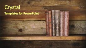 Presentation with old book - Cool new theme with grunge wooden shelf with old backdrop and a tawny brown colored foreground