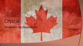  Presentation with canada flag - Presentation theme having grungy canada flag background and a red colored foreground