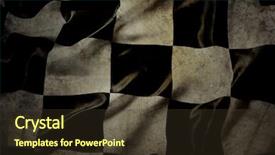  Presentation with checkered flag - Beautiful presentation theme featuring grungy checkered black and white backdrop and a tawny brown colored foreground