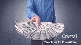  Presentation with bills - Presentation theme with grungy drawings of a city background and a  colored foreground