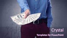  Presentation with basketball referee holding a basketball - Colorful PPT theme enhanced with grungy drawings of a city backdrop and a wine colored foreground