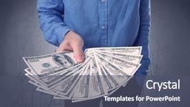  Presentation with bills - Presentation design featuring grungy drawings of a city background and a  colored foreground