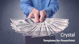  Presentation with bills - Colorful presentation design enhanced with grungy drawings of a city backdrop and a dark gray colored foreground