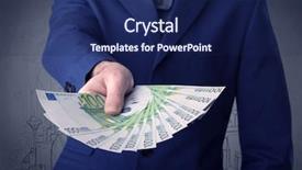  Presentation with holding hotdog - Slide deck having grungy drawings of a city background and a navy blue colored foreground