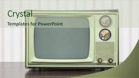  Presentation with chalk line set of grunge - PPT theme having grungy green vintage television set background and a soft green colored foreground