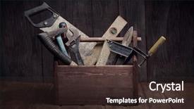  Presentation with processing - Slide deck with grungy old tools background and a tawny brown colored foreground