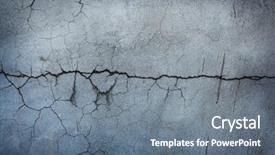  Presentation with crack - PPT theme enhanced with grungy stone wall with big background and a gray colored foreground