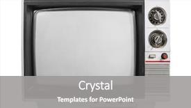  Presentation with television - PPT layouts having grungy vintage portable television isolated background and a gray colored foreground