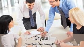  Presentation with team work - Audience pleasing theme consisting of grupos de trabajo - business team of four plan backdrop and a soft green colored foreground