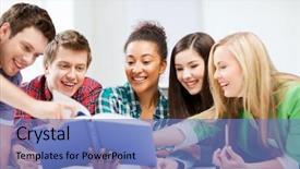  Presentation with racial group high school students - PPT theme with grupos de trabajo - education concept - group background and a  colored foreground