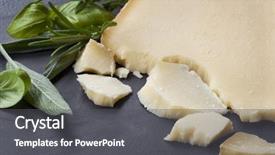  Presentation with herbs - Beautiful presentation theme featuring gruyere cheese with fresh herbs on dark slate backdrop and a dark gray colored foreground