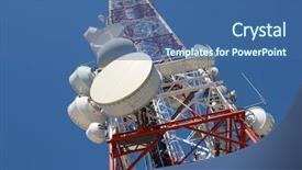  Presentation with telecommunications - Colorful PPT layouts enhanced with gsm - bottom view of a telecommunications backdrop and a ocean colored foreground
