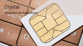  Presentation with gsm - Audience pleasing slide deck consisting of gsm - cellphone and sim card backdrop and a coral colored foreground