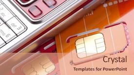  Presentation with gsm - Theme enhanced with gsm - close-up of mobile phone background and a coral colored foreground