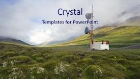  Presentation with gsm - Presentation theme enhanced with gsm - communications tower in the tundra background and a sky blue colored foreground