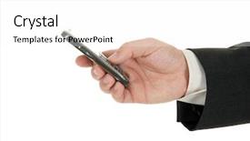  Presentation with smart - PPT layouts featuring gsm - hand holding a smart phone background and a white colored foreground