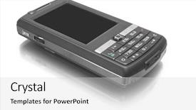  Presentation with gsm - Audience pleasing theme consisting of gsm - one black mobile phone backdrop and a light gray colored foreground