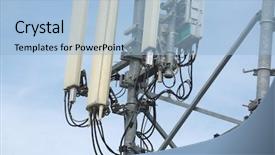  Presentation with gsm - Audience pleasing slide set consisting of gsm - signal transmitter tower isolated backdrop and a light blue colored foreground
