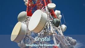  Presentation with telecommunications - Colorful presentation design enhanced with gsm - telecommunications tower with blue sky backdrop and a ocean colored foreground