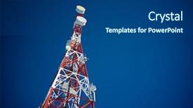  Presentation with gsm - Audience pleasing theme consisting of gsm - telecommunications tower with clear blue backdrop and a ocean colored foreground