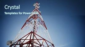  Presentation with gsm - Beautiful slide set featuring gsm - telecommunications tower with clear blue backdrop and a ocean colored foreground