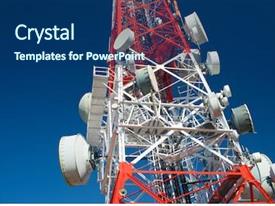 Telecom Powerpoint Background Gsm Telecommunications Tower With Clear Blue PPT template 58 ...
