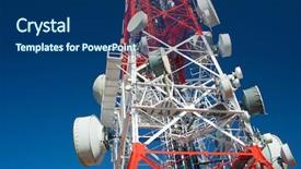  Presentation with telecommunications - Colorful slide deck enhanced with gsm - telecommunications tower with clear blue backdrop and a ocean colored foreground
